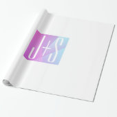Koel Geometrische roze en Paars | Initialen voor p Cadeaupapier (Uitgerold)