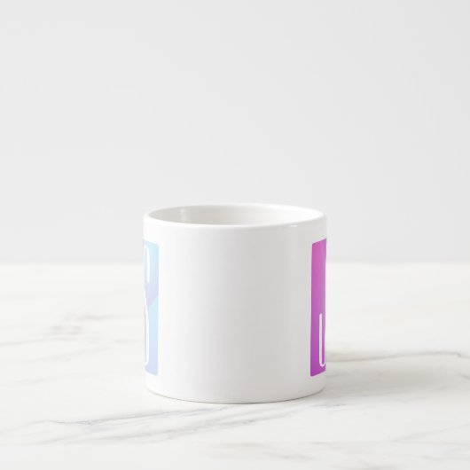 Koel Geometrische roze en Paars | Initialen voor p Espresso Kop (Voorkant)