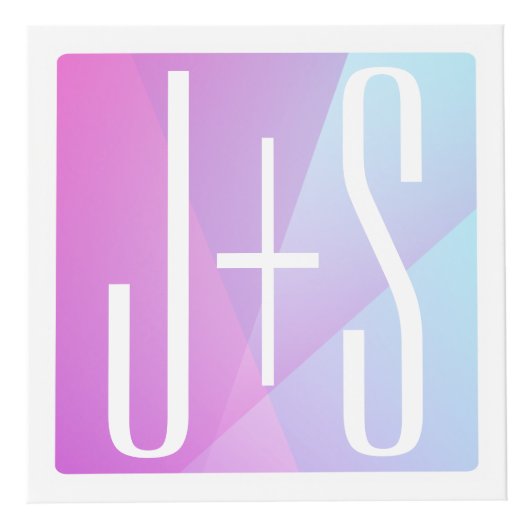 Koel Geometrische roze en Paars | Initialen voor p Kubus (Rechts)