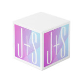 Koel Geometrische roze en Paars | Initialen voor p Kubus (Voorkant hoekig)