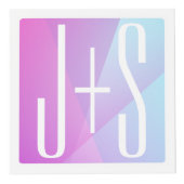 Koel Geometrische roze en Paars | Initialen voor p Kubus (Voorkant)