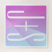 Koel Geometrische roze en Paars | Initialen voor p Legpuzzel (Horizontaal)