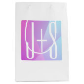 Koel Geometrische roze en Paars | Initialen voor p Medium Cadeauzakje (Voorkant)