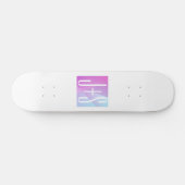 Koel Geometrische roze en Paars | Initialen voor p Persoonlijk Skateboard (Horizontaal)