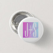 Koel Geometrische roze en Paars | Initialen voor p Ronde Button 3,2 Cm (Voorkant /achterkant)