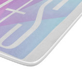 Koel Geometrische roze en Paars | Initialen voor p Snijplank (Hoek)