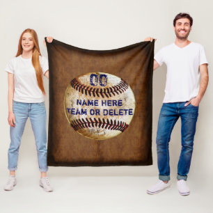 Koel gepersonaliseerd rustiek honkbal werpdeken fleece deken