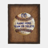 Koel gepersonaliseerd rustiek honkbal werpdeken fleece deken (Voorkant)