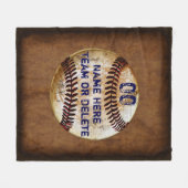 Koel gepersonaliseerd rustiek honkbal werpdeken fleece deken (Voorkant (Horizontaal))
