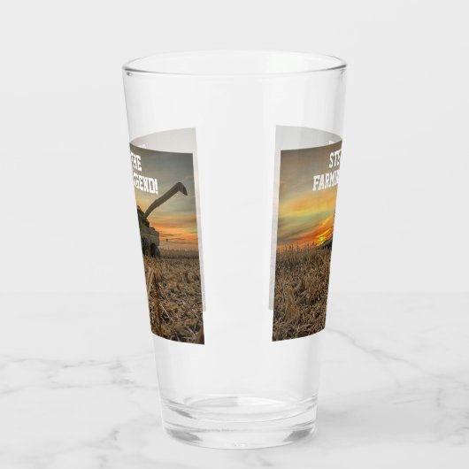 Koel gepersonaliseerde boer Legend Combine Corn Glas (Links)