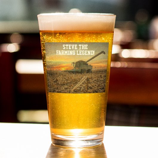Koel gepersonaliseerde boer Legend Combine Corn Glas