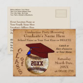 Koel gepersonaliseerde honkbal afstudeeruitnodigin uitnodiging briefkaart (Voorkant / Achterkant)