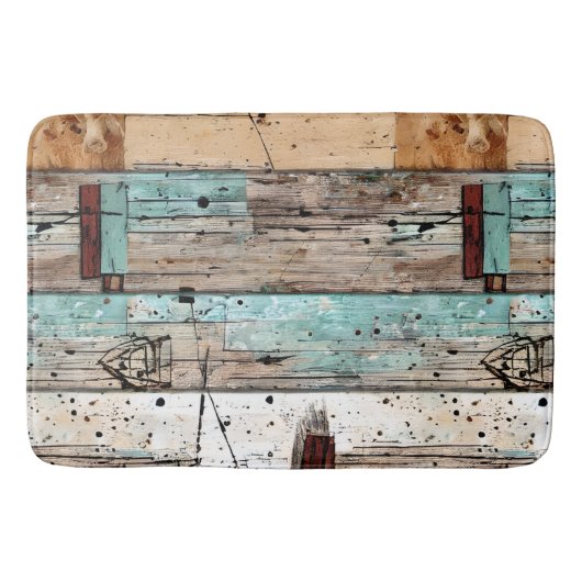 Koel geschilderd hout badmat (Voorkant)