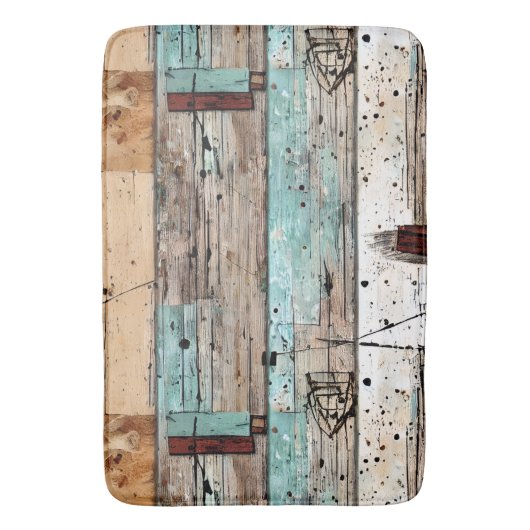 Koel geschilderd hout badmat (Voorkant Verticaal)