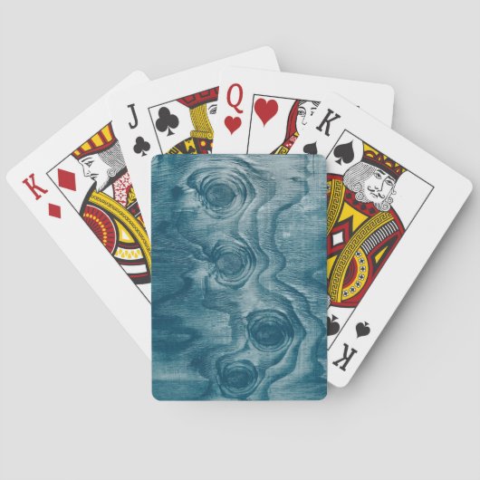 Koel geschilderde houtnerf knoop textuur pokerkaarten (Achterkant)