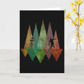 Koel gestileerd geometrisch discgolf kaart (Gele Bloem)