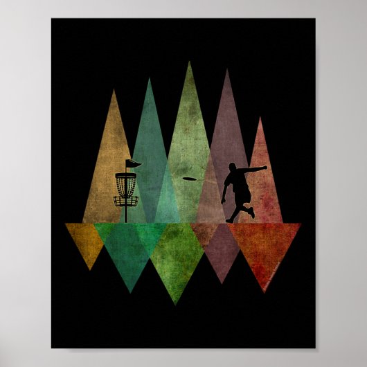 Koel gestileerd geometrisch discgolf poster (Voorkant)
