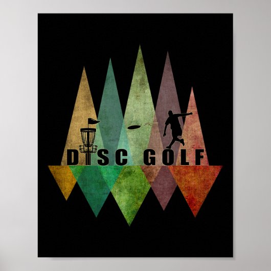 Koel gestileerde geometrische discgolf schets en d poster (Voorkant)