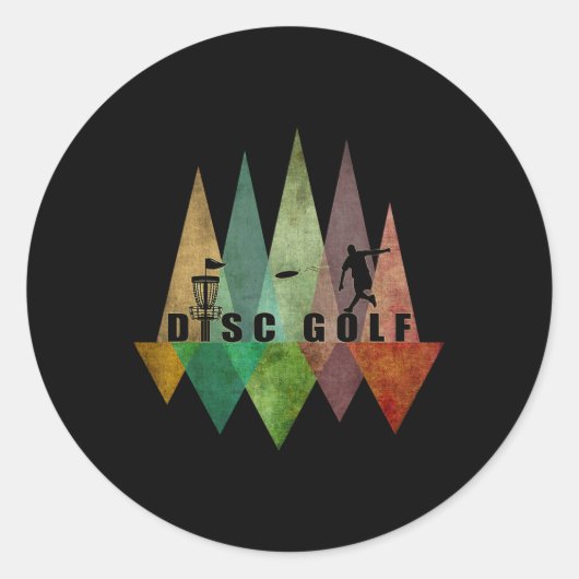 Koel gestileerde geometrische discgolf schets en d ronde sticker (Voorkant)