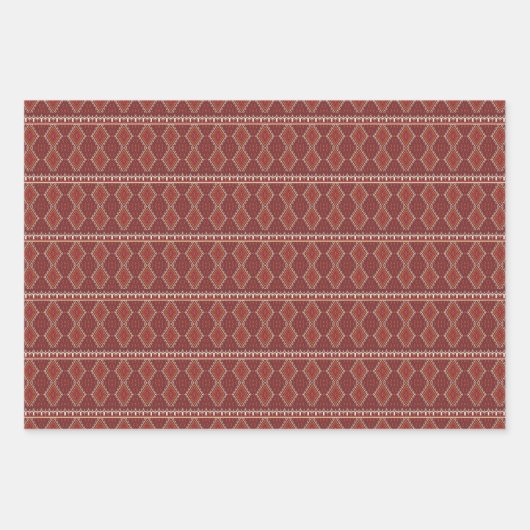 koel getand etnisch patroon inpakpapier vel (Voorkant 3)