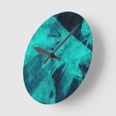 Koel Getande Blauwe Abstract Ronde Klok (Hoek)