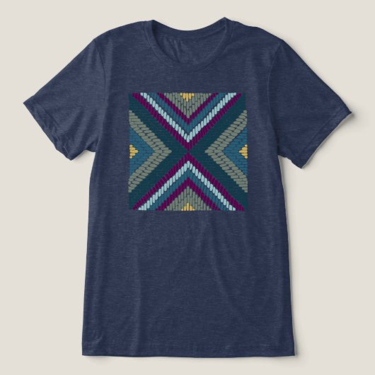 Koel Getinte Mozaïek Tri-Blend Shirt (Design voorkant)