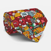 koel gevlekt pizzapatroon stropdas (Opgerold)