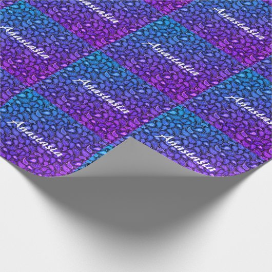 Koel, geweldig, blauw-Paars Cadeaupapier (Hoek)