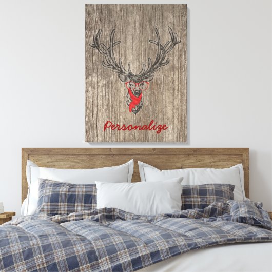 Koel geweldige, grappige hertenschets canvas afdruk (Insitu (Slaapkamer))