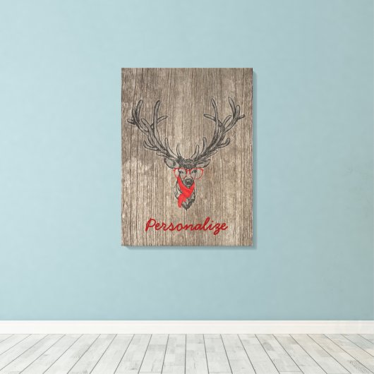 Koel geweldige, grappige hertenschets canvas afdruk (Insitu (Houten vloer))