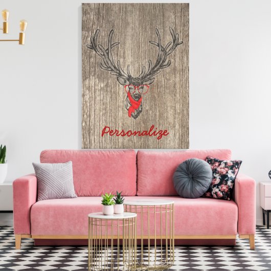 Koel geweldige, grappige hertenschets canvas afdruk (Insitu (Woonkamer))