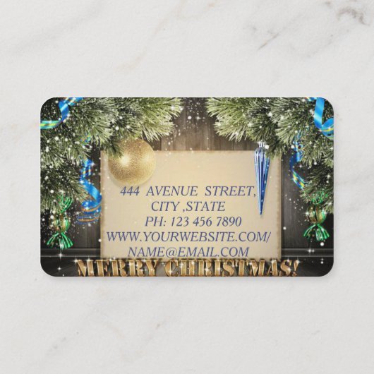 Koel Geweldige kerstgeschut Visitekaartje (Achterkant)