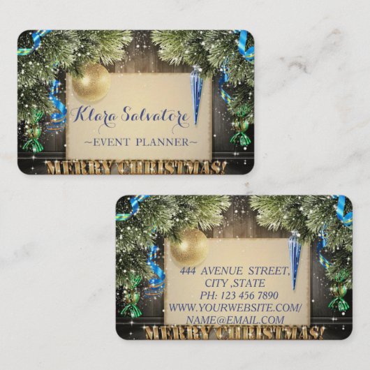 Koel Geweldige kerstgeschut Visitekaartje (Voorkant / Achterkant)