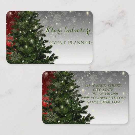 Koel Geweldige kerstgroen SNowflake Visitekaartje (Voorkant / Achterkant)