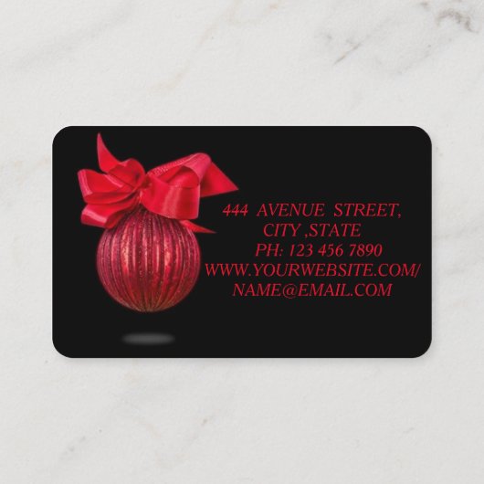 Koel Geweldige kerstrode decorroe Visitekaartje (Achterkant)