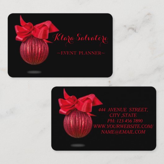 Koel Geweldige kerstrode decorroe Visitekaartje (Voorkant / Achterkant)