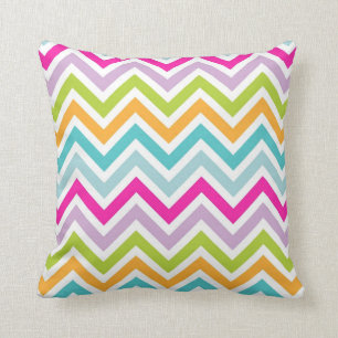 Koel geweldige trendy heldere kleuren chevron zigz kussen