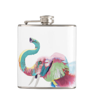 Koel geweldige trendy kleurige levendige olifant heupfles