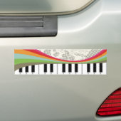 Koel geweldige trendy pianoretro-kleuren strepen bumpersticker (Op auto)