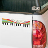 Koel geweldige trendy pianoretro-kleuren strepen bumpersticker (Op Truck)
