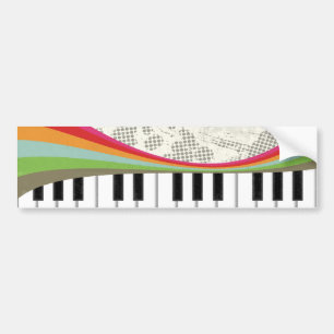 Koel geweldige trendy pianoretro-kleuren strepen bumpersticker