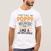 Koel Geweldige vaders Dag Poppy Grandpa Design T-shirt (Voorkant)
