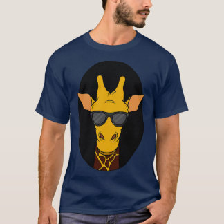 Koel giraf met een zonnebril t-shirt