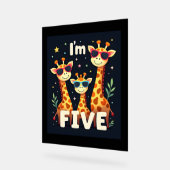 Koel Giraffe 5e verjaardag 5 jaar oude peuter Acryl Bord (Hoek)