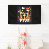 Koel Giraffe 5e verjaardag 5 jaar oude peuter Spandoek (Insitu)