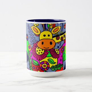 Koel Giraffe in de tuinkoffie-Mok Tweekleurige Koffiemok
