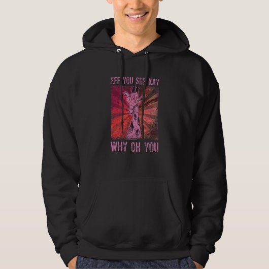 Koel Giraffe met bril Hoodie (Voorkant)