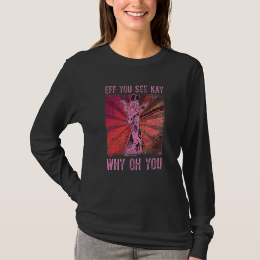 Koel Giraffe met bril T-shirt (Voorkant)