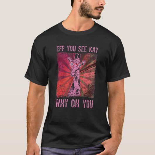 Koel Giraffe met bril T-shirt (Voorkant)