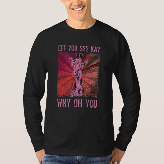 Koel Giraffe met bril T-shirt (Voorkant)